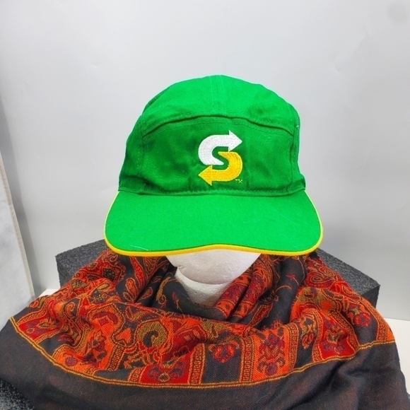 Subway Work Employee Staff Snap Back Hat  Green Yellow - Picture 8 of 9
